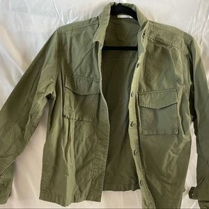 Green utility button up